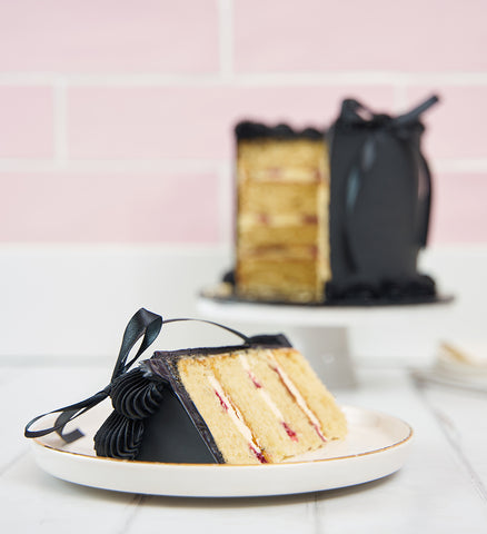 Black Ribbons and Ruffles Cake