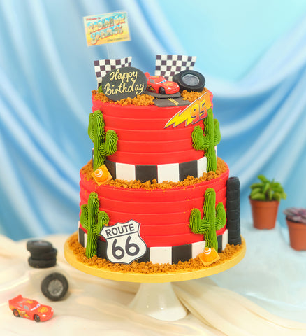Disney Cars Themed Two Tier Cake