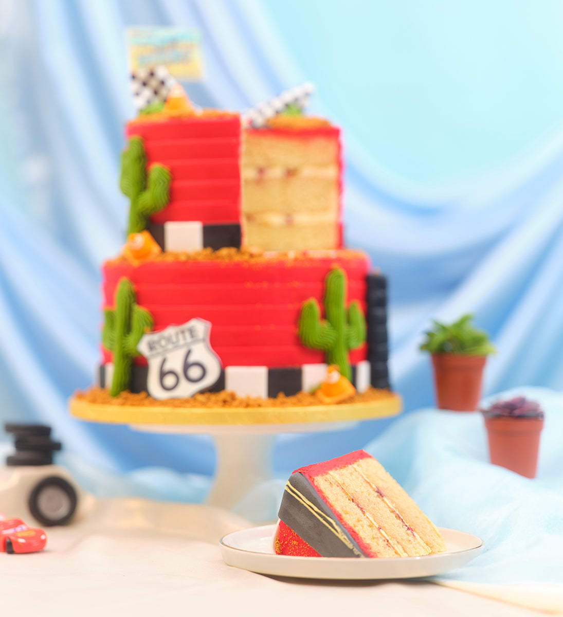 Disney Cars Themed Two Tier Cake – Lola's