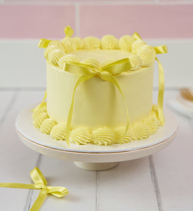 Vegan Lemon and Raspberry Ribbons and Ruffles Cake