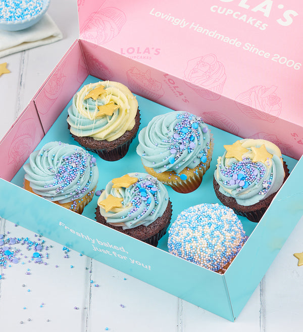 Blue Cupcake Box
