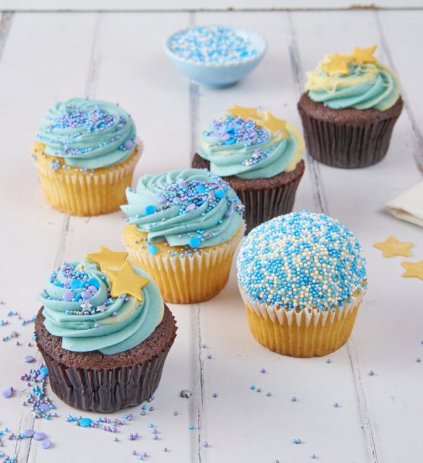 Blue Cupcake Box