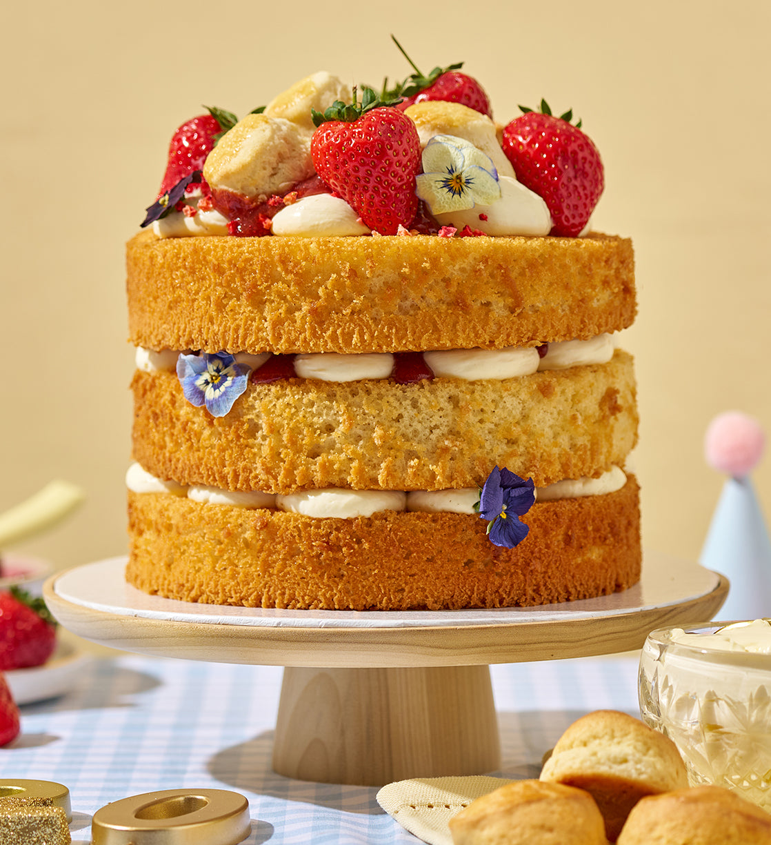 20th Birthday Cream Tea Layer Cake