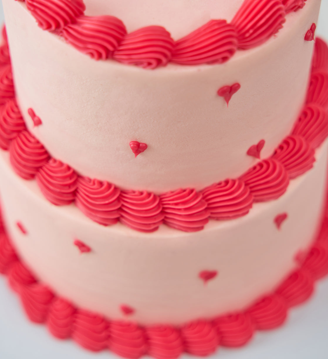 Vintage Heart Mini Two Tier Doodle Cake
