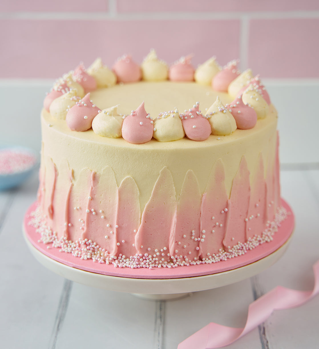 Pink Newborn Baby Cake