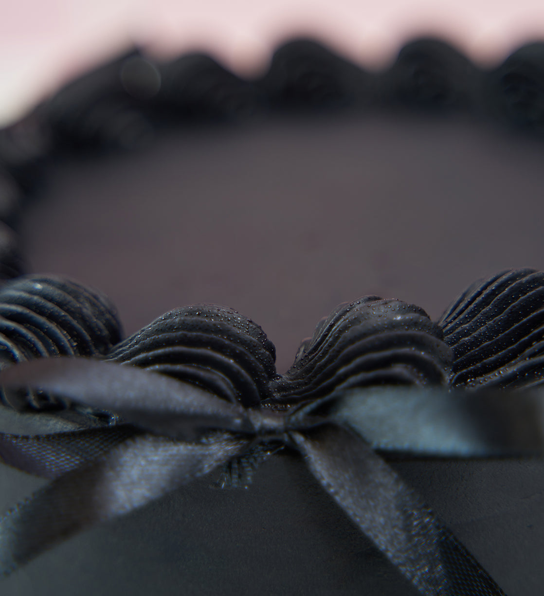 Black Ribbons and Ruffles Cake