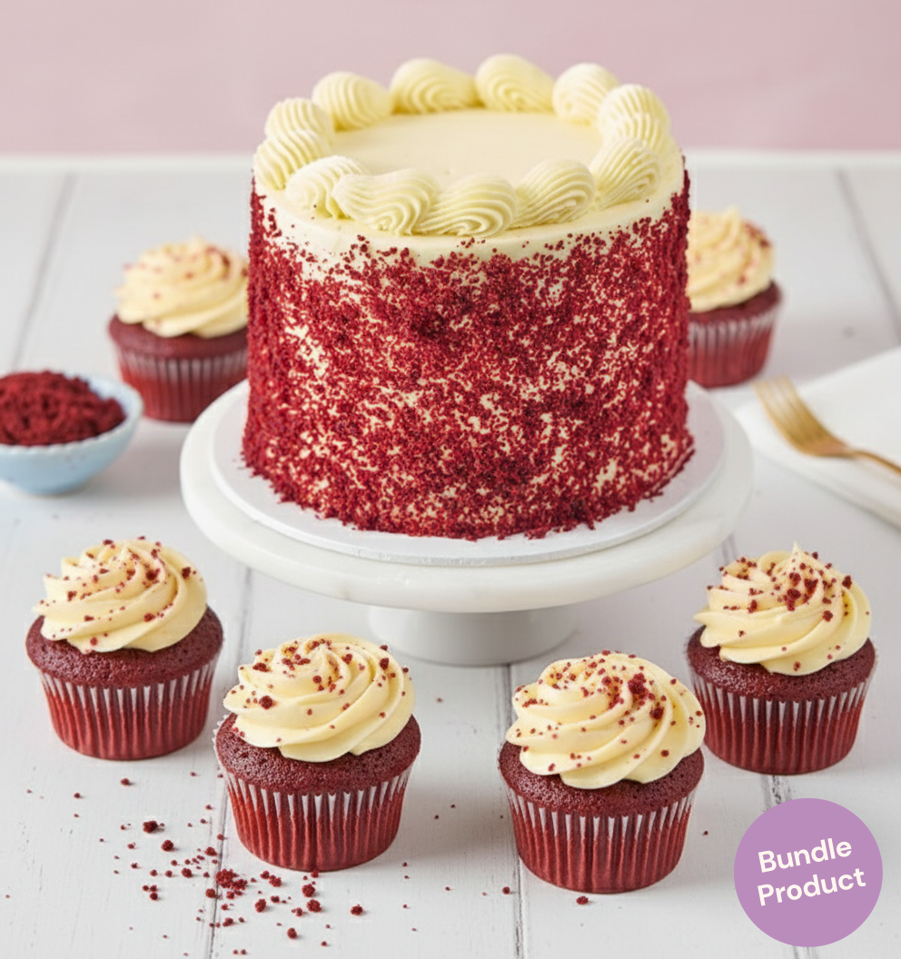 Red Velvet Nationwide Cake and Red Velvet Cupcakes Bundle