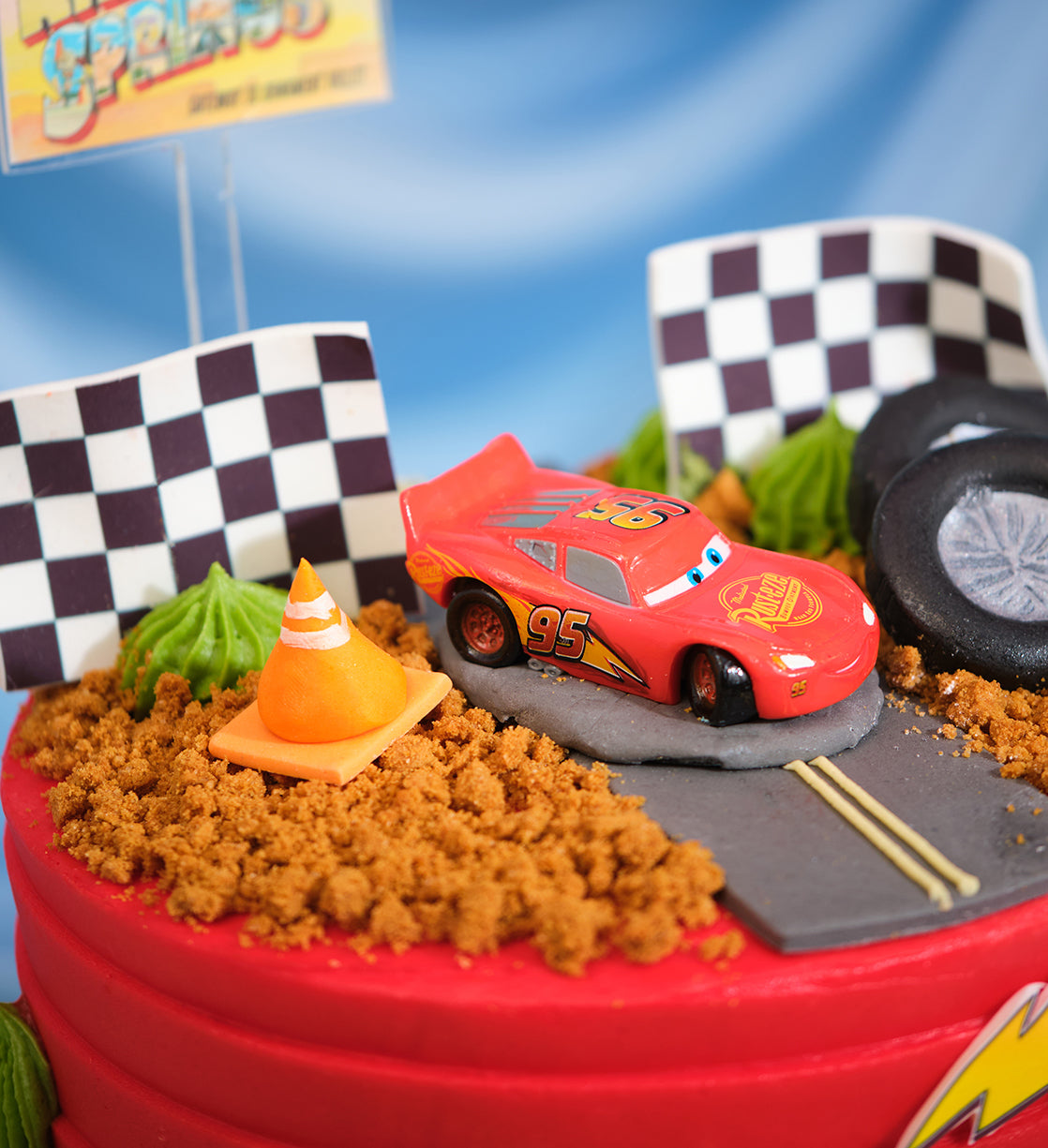 Disney Cars Themed Tall Cake