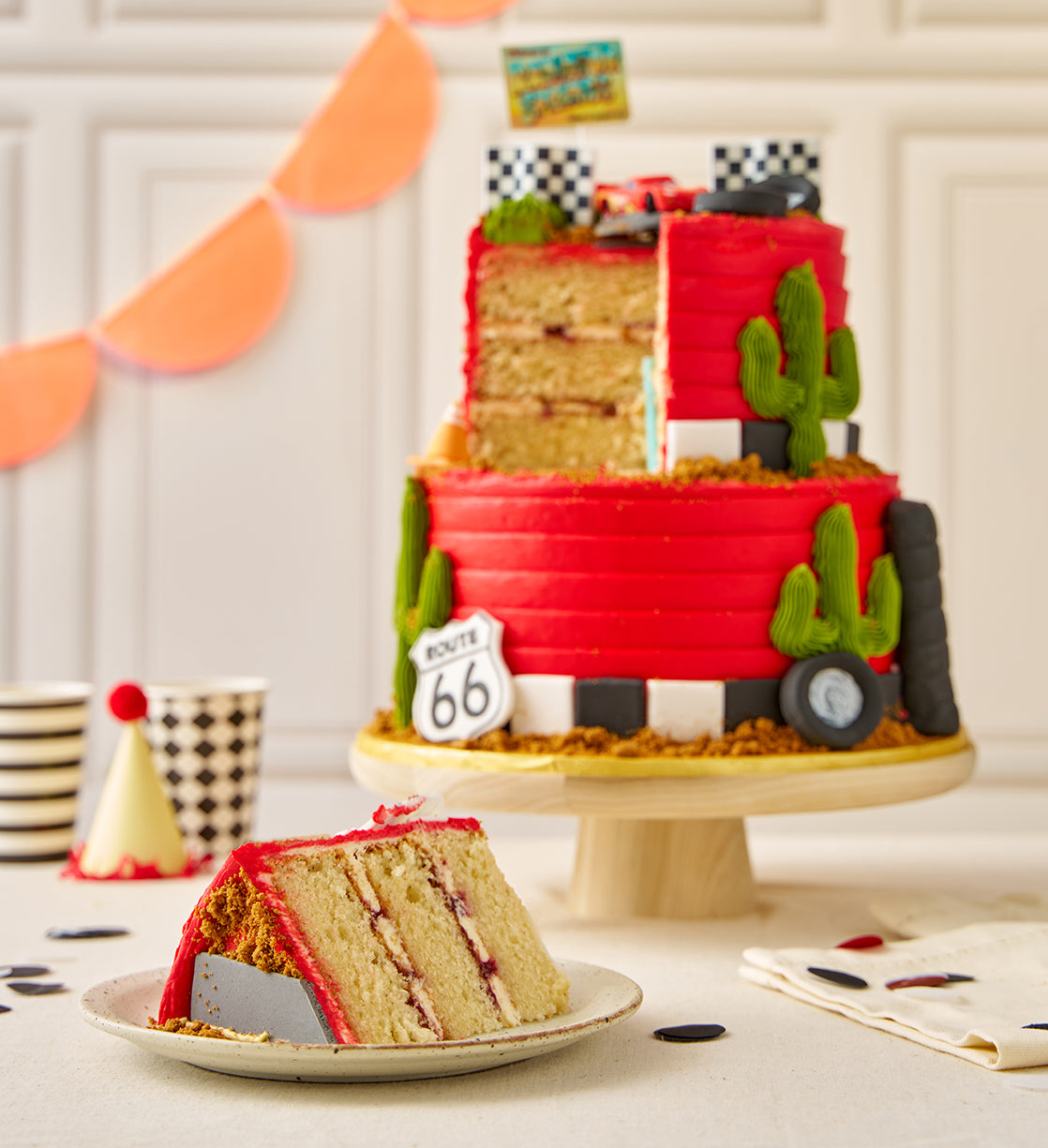 Disney Cars Themed Two Tier Cake