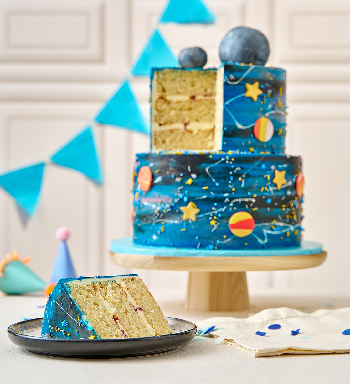 Galaxy Space Two Tier Cake