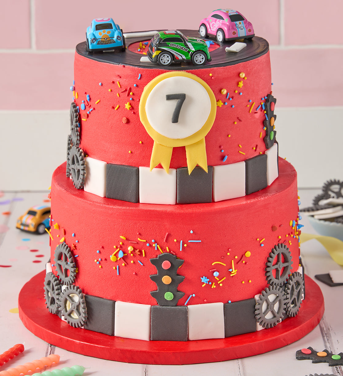 Racing Car Two Tier Cake