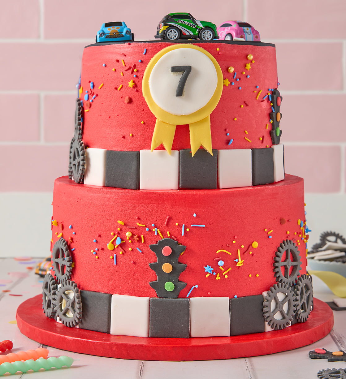 Racing Car Two Tier Cake