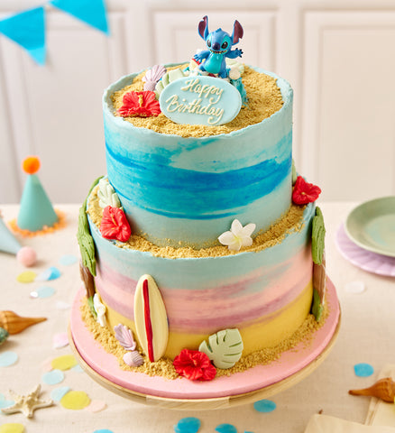 Disney Lilo and Stitch Themed Two Tier Cake