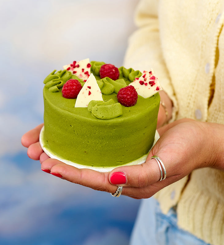 Matcha and Raspberry Bento Cake