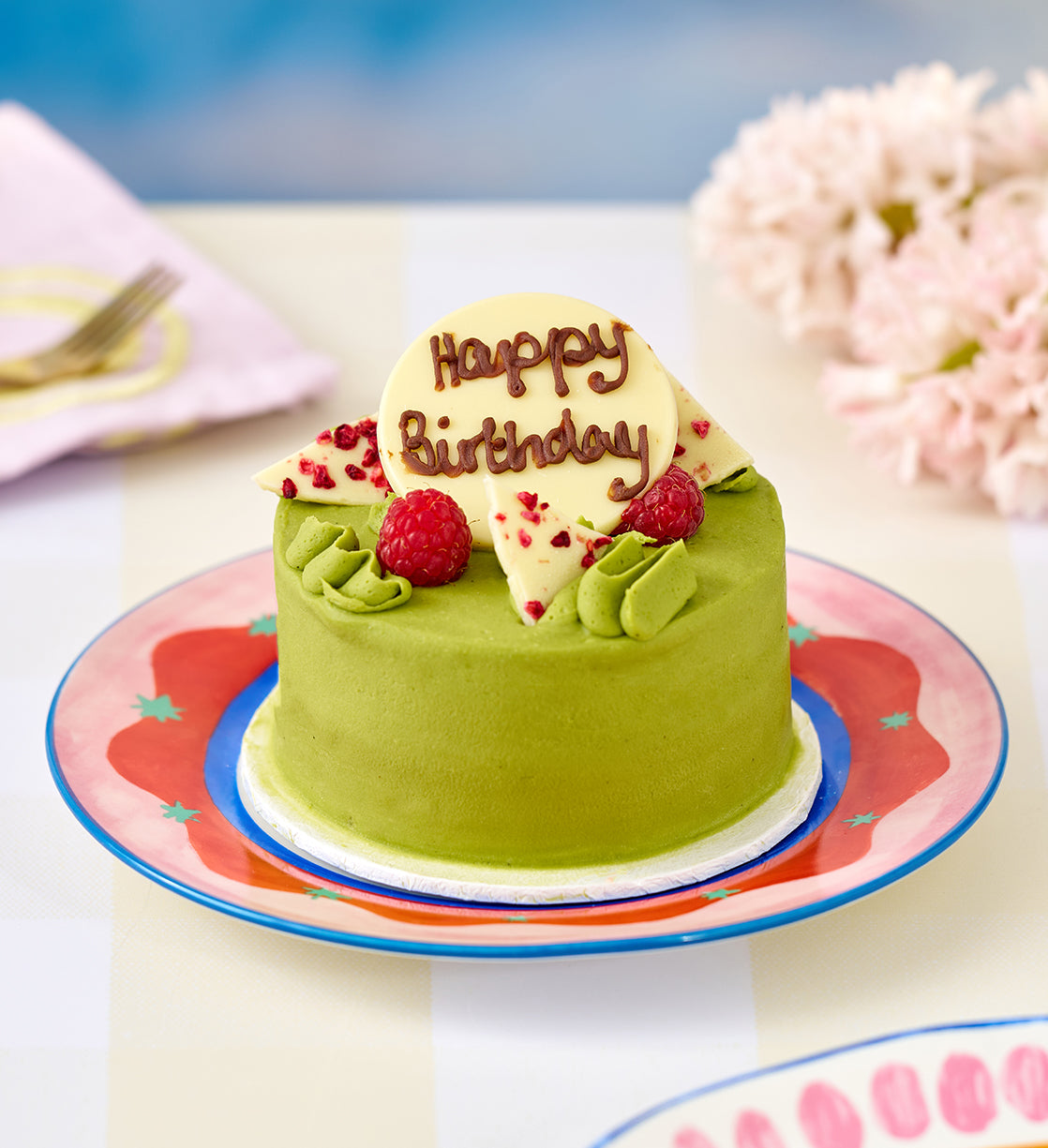 Matcha and Raspberry Bento Cake