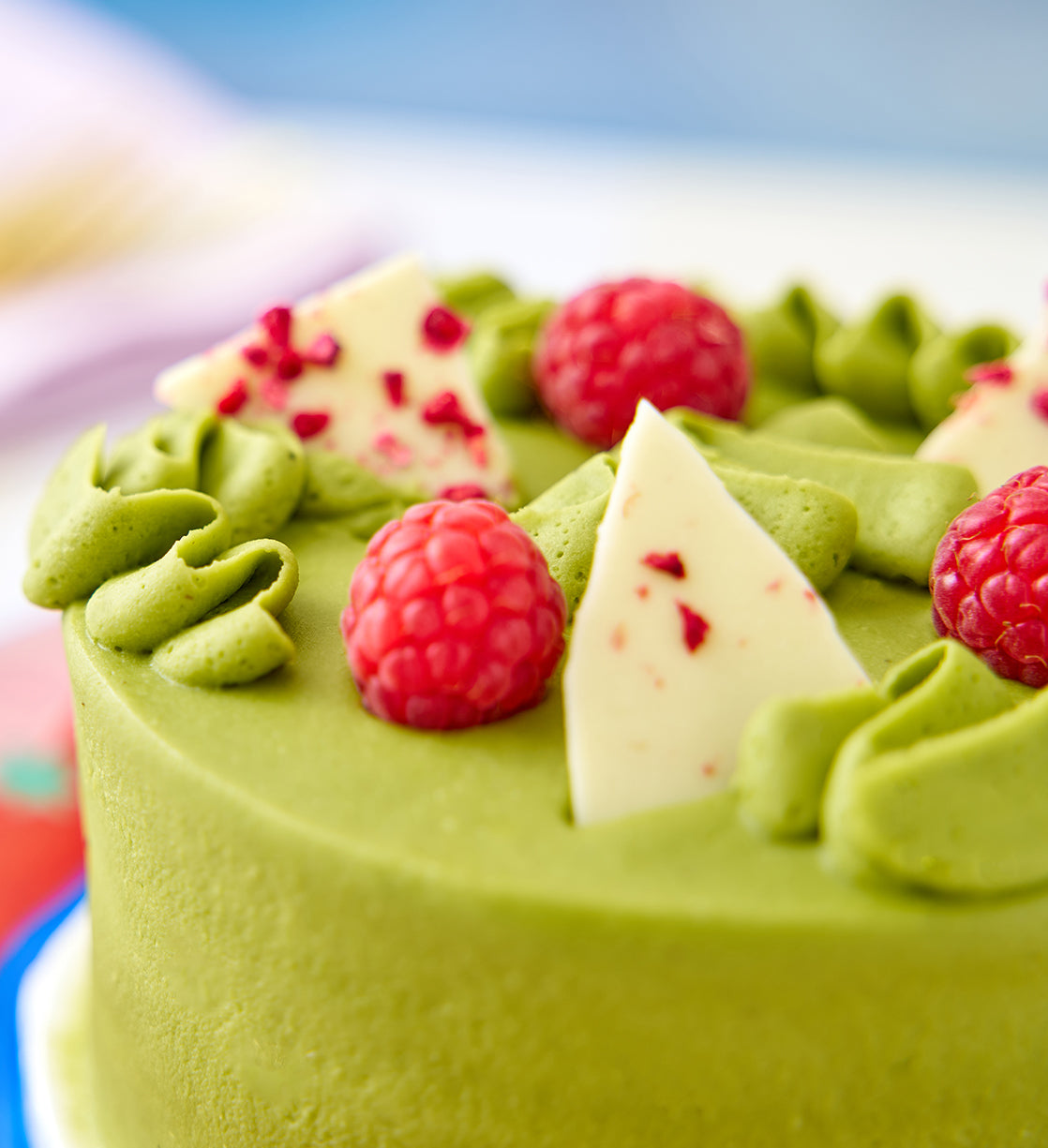 Matcha and Raspberry Bento Cake