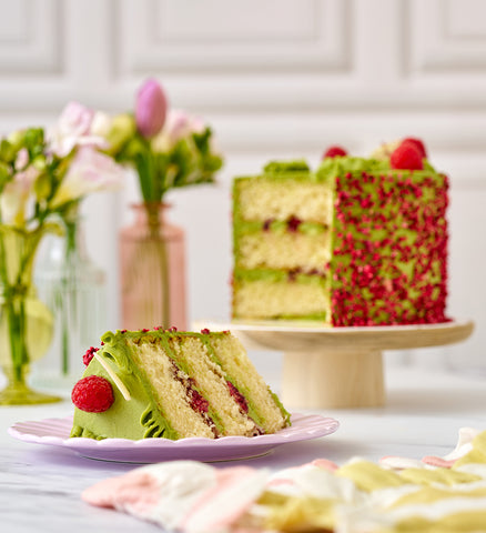 Matcha and Raspberry Cake