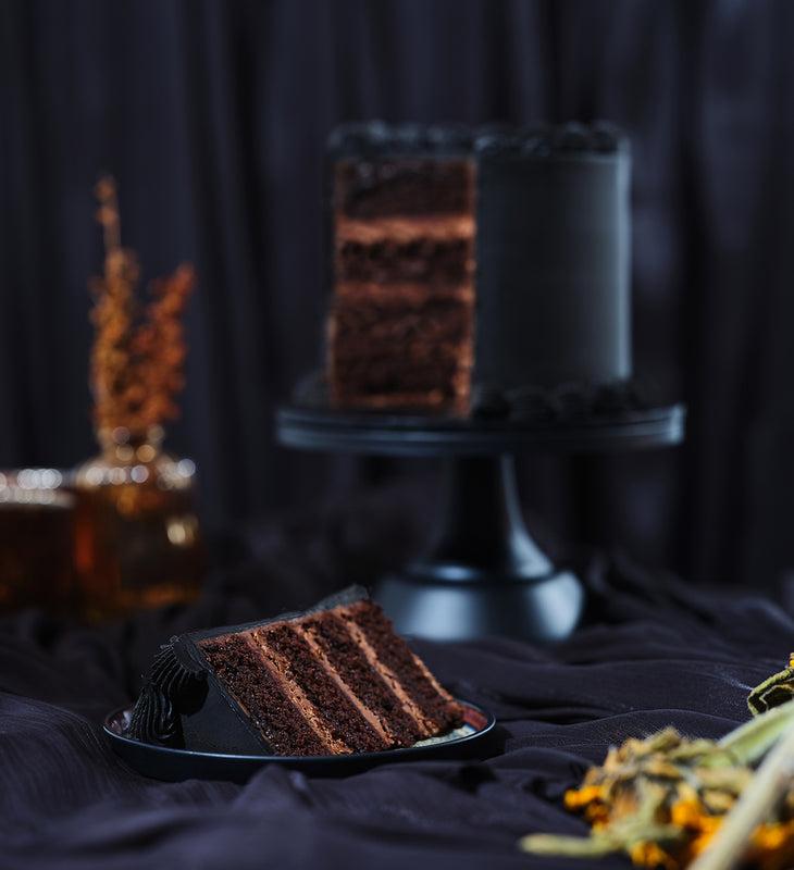 Halloween Black Ribbons and Ruffles Cake - 2nd image