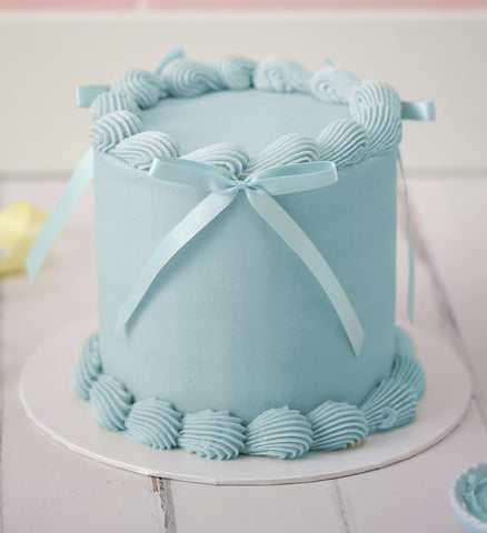 Blue Ribbons and Ruffles Cake