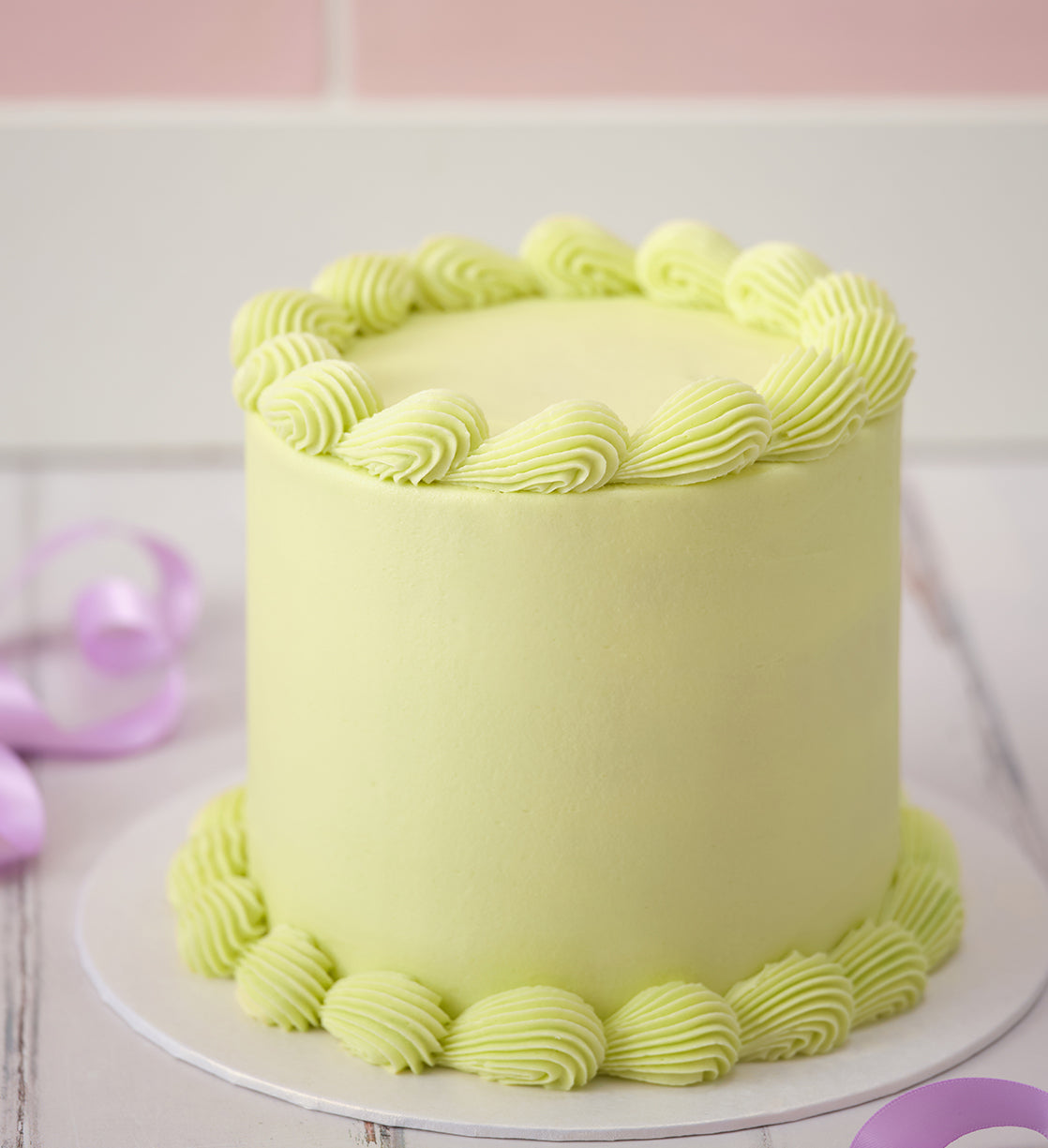 Green Ribbons and Ruffles Cake