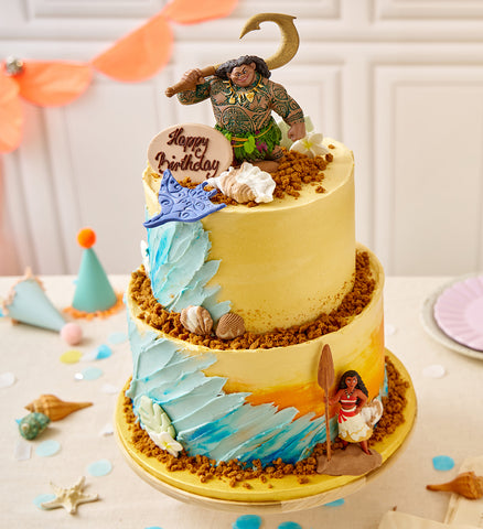 Disney Moana Themed Two Tier Cake
