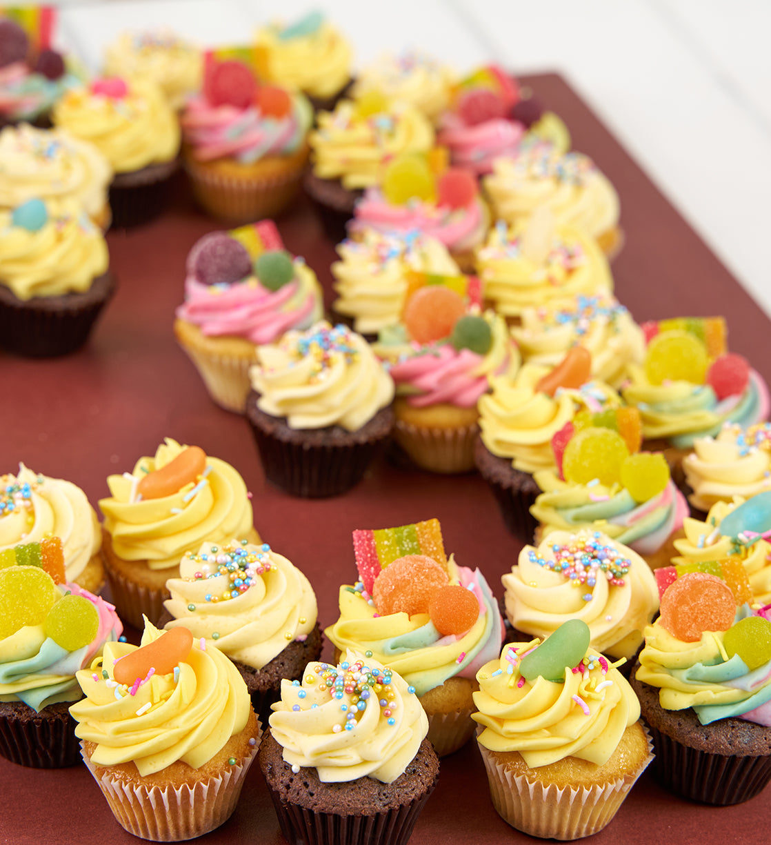 Rainbow Cupcake Number Cake