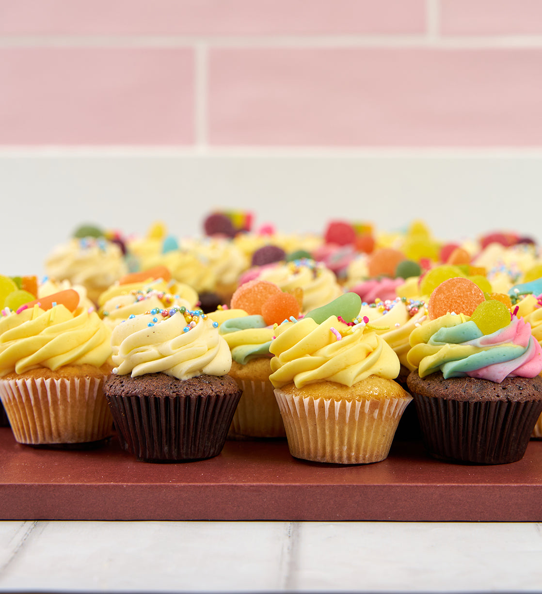 Rainbow Cupcake Number Cake