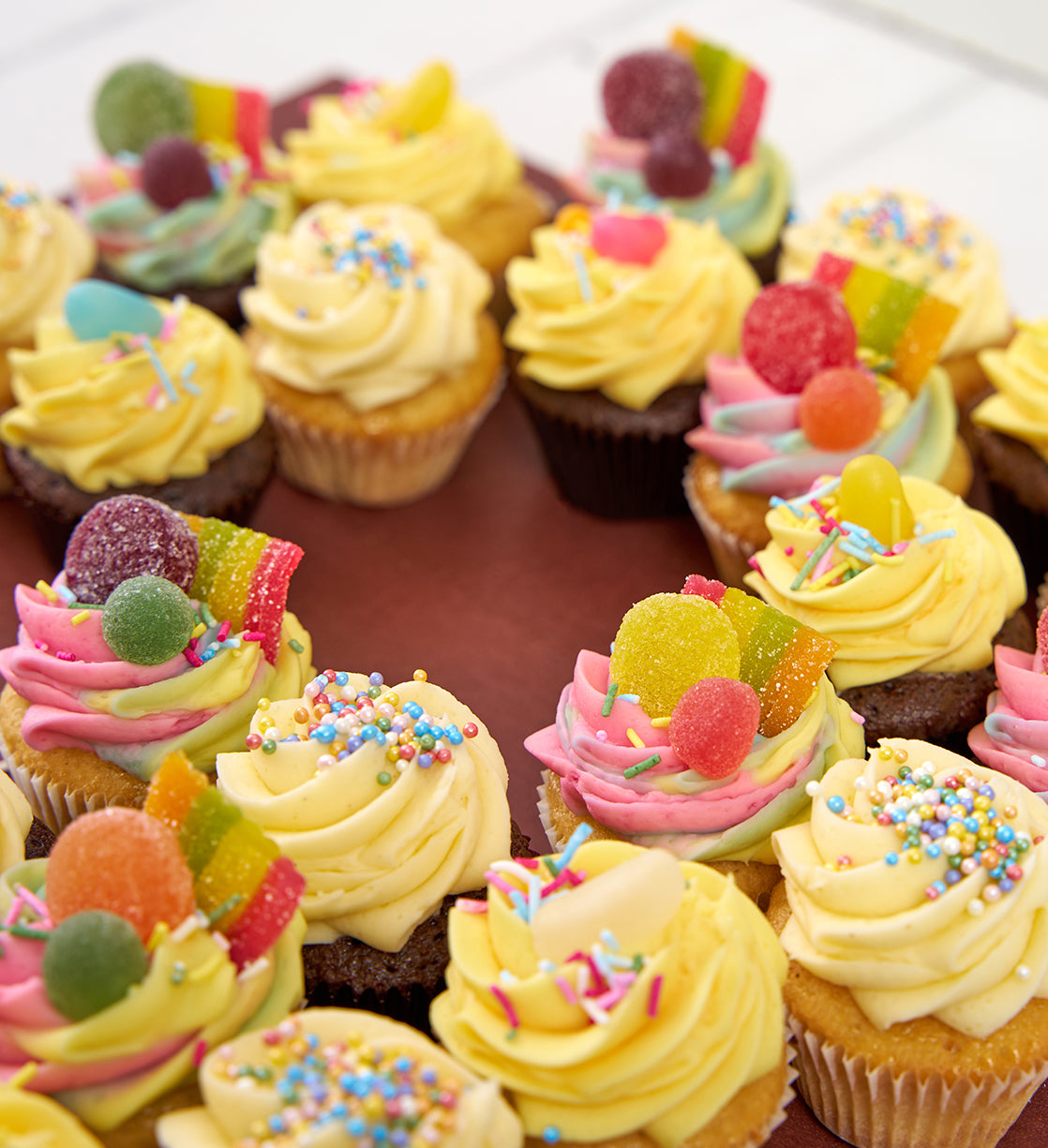 Rainbow Cupcake Number Cake