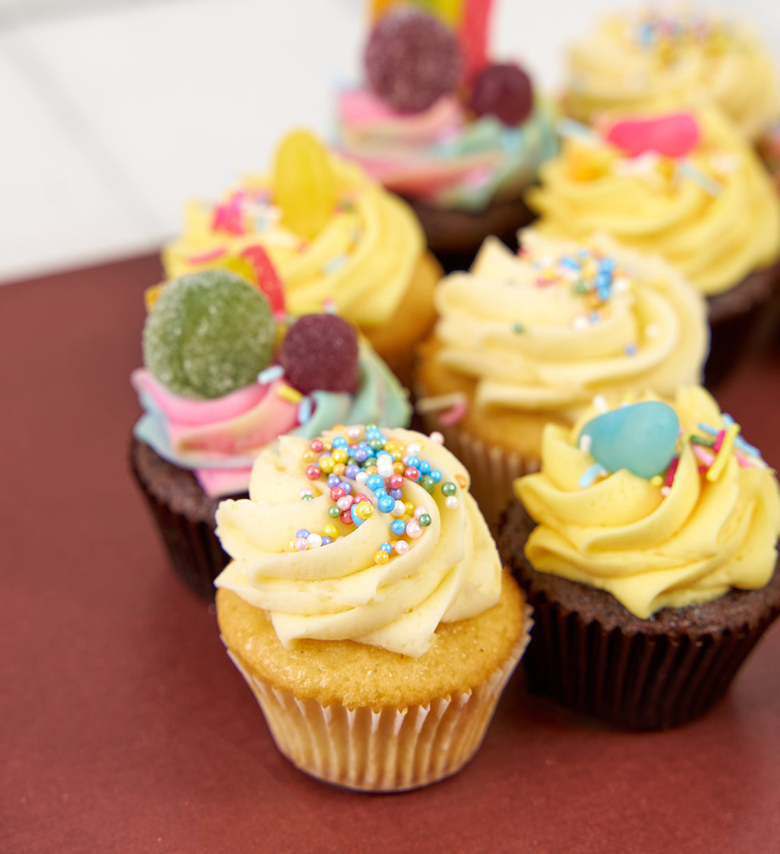 Rainbow Cupcake Number Cake