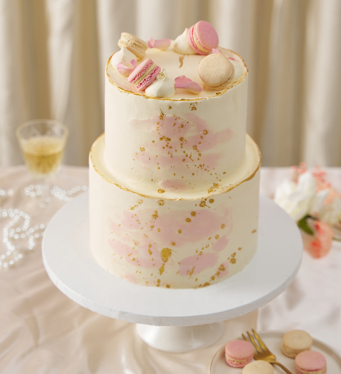 Pastel Macaron Pink Cake