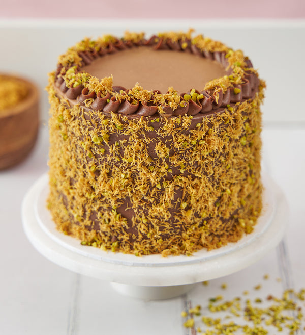 Chocolate Pistachio Kunafa Nationwide Cake