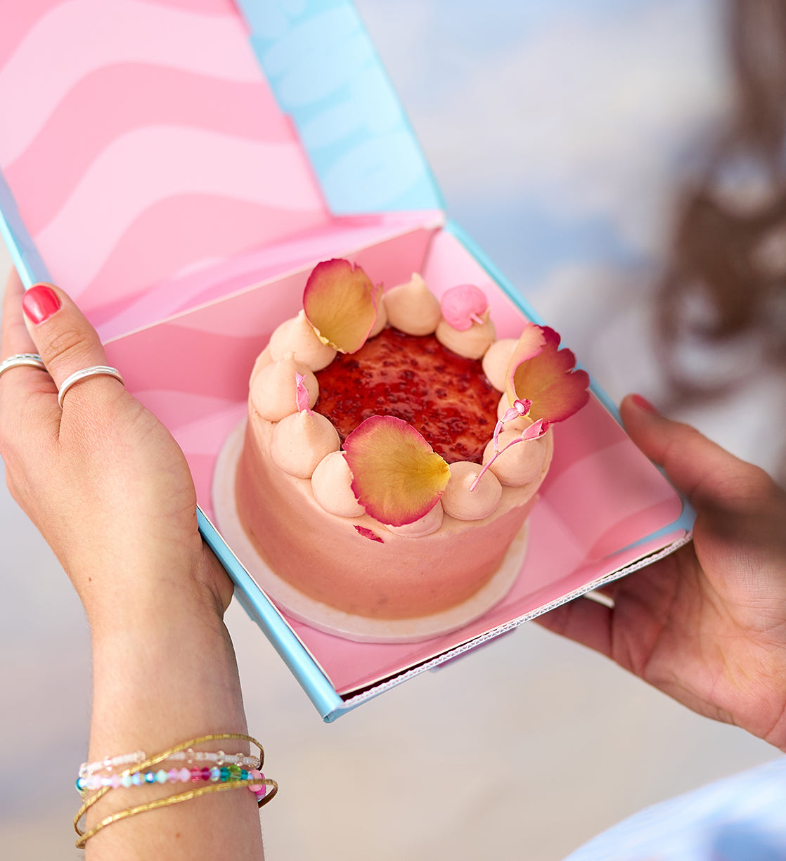 Strawberry Sakura Bento Cake