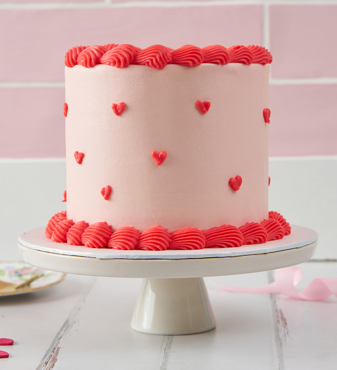 Vintage Heart Doodle Cake