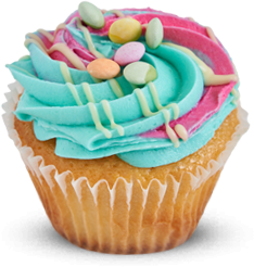 Vanilla Swirl Blue Cupcake