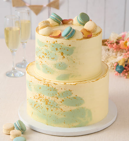 Pastel Macaron Sage Cake