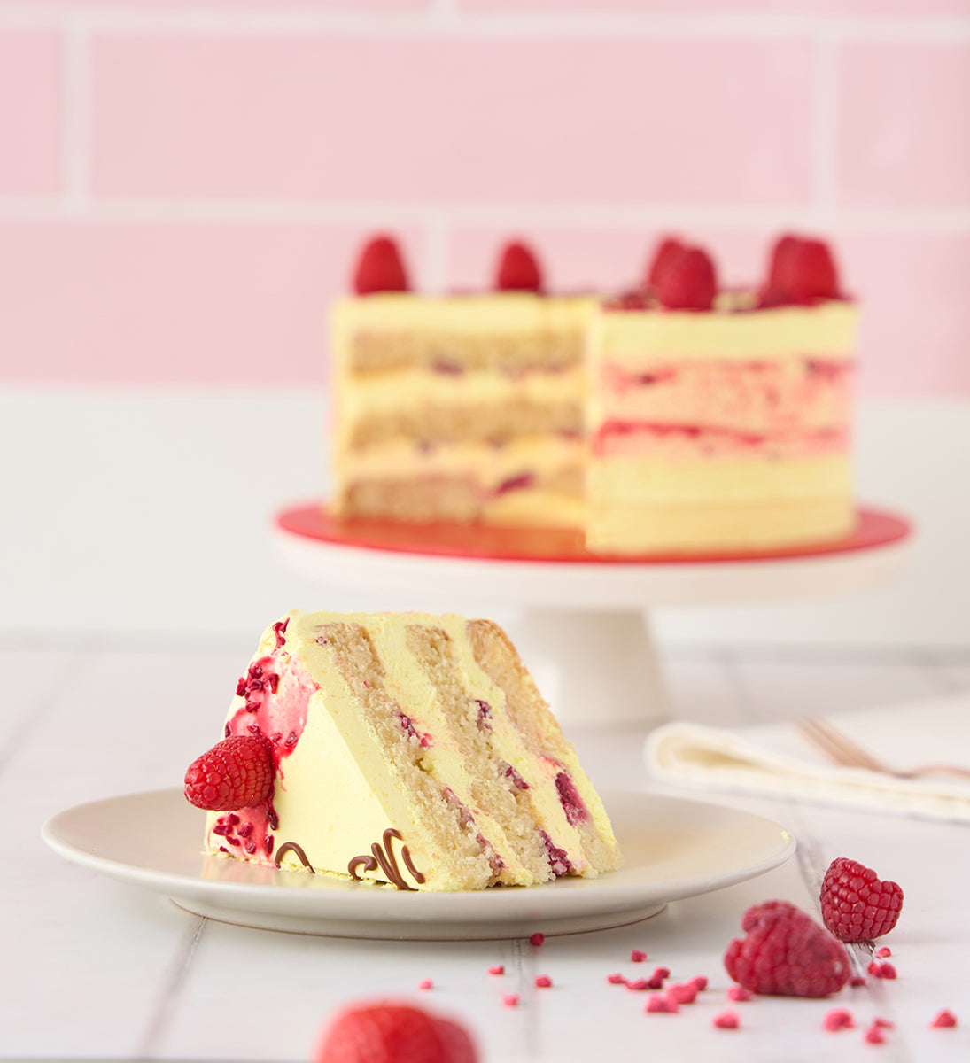 Vegan & Gluten Free Lemon & Raspberry Cake | Order Online & Enjoy Home ...