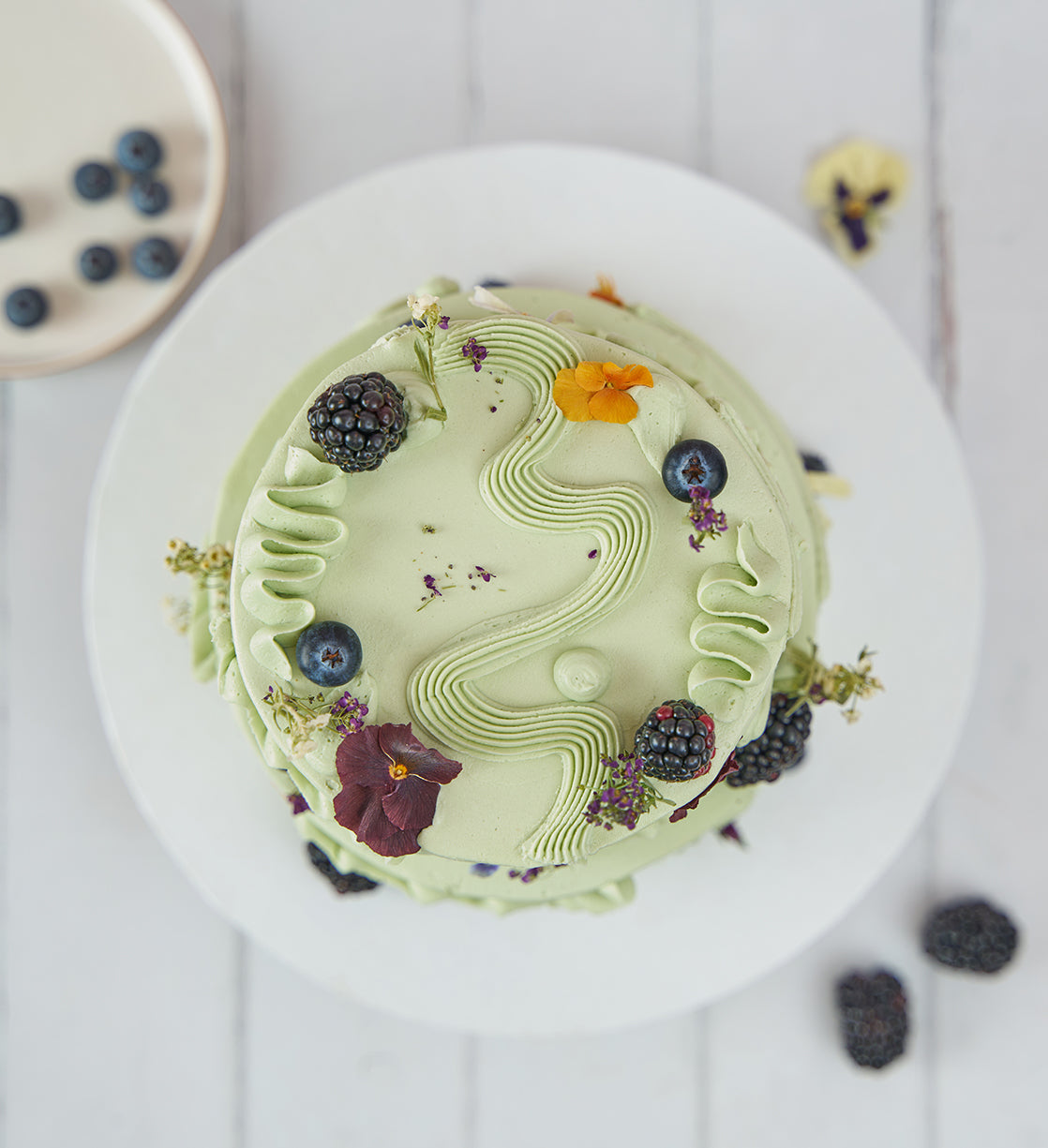 Sage Fruity and Floral Mini Two Tier Cake