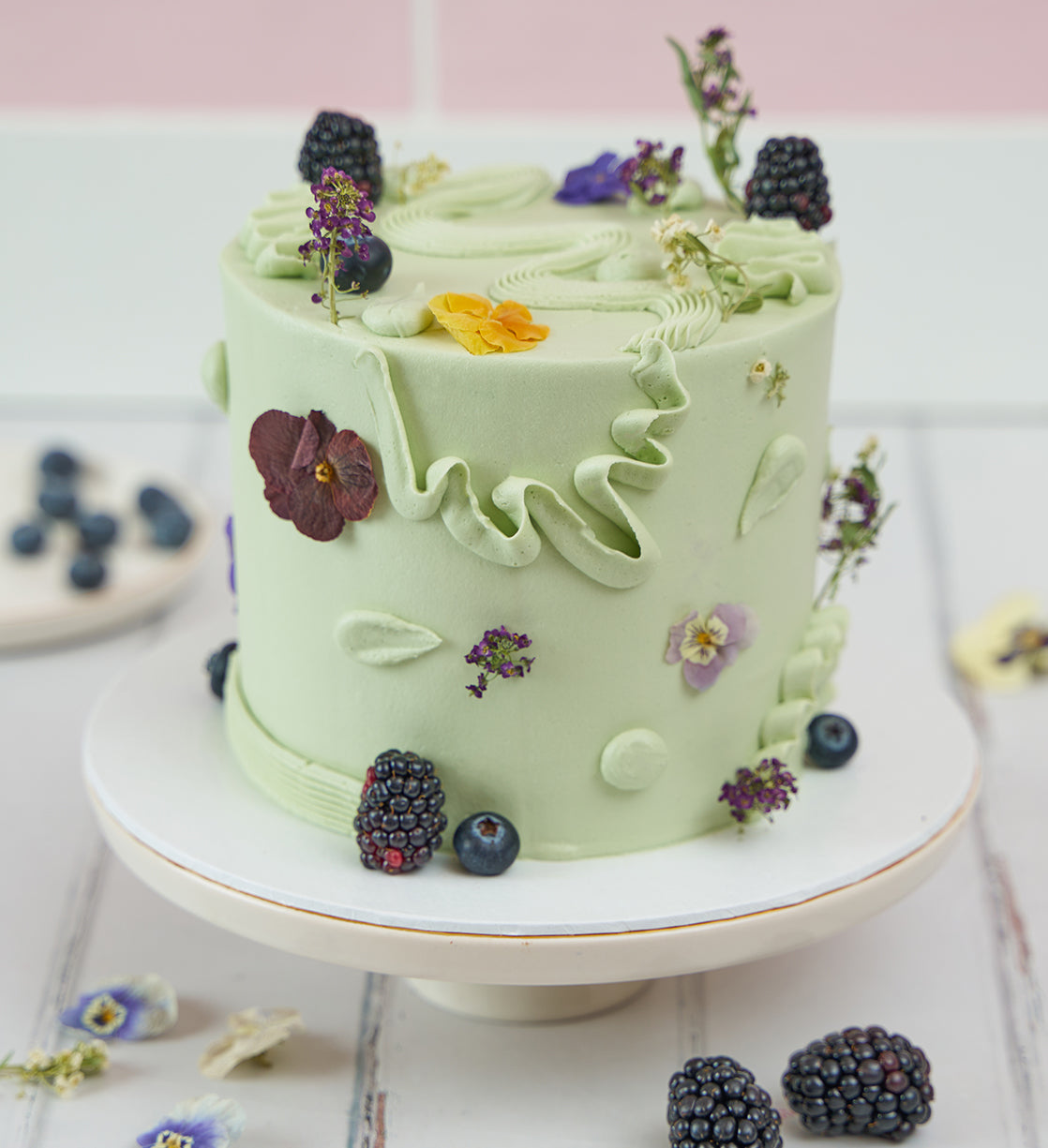 Sage Fruity and Floral Cake