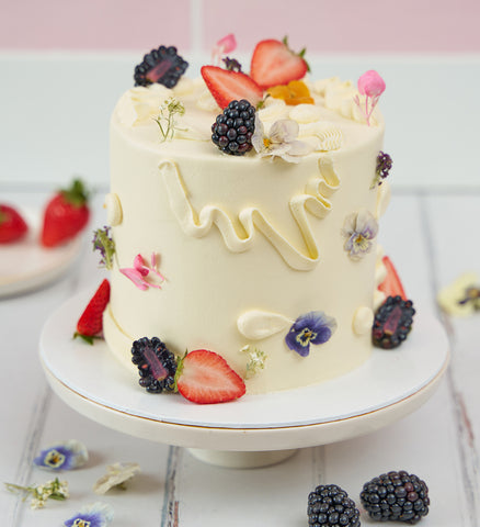 White Fruity and Floral Cake