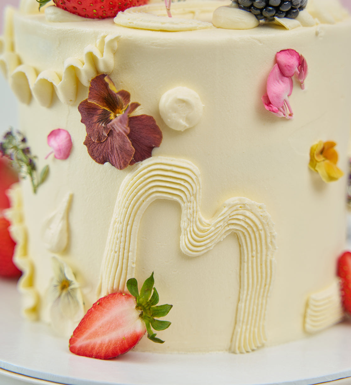White Fruity and Floral Cake