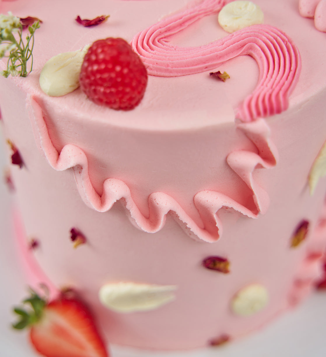 Pink Fruity and Floral Cake
