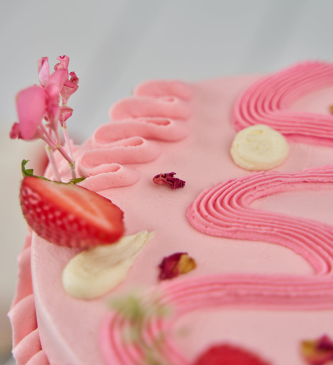 Pink Fruity and Floral Cake