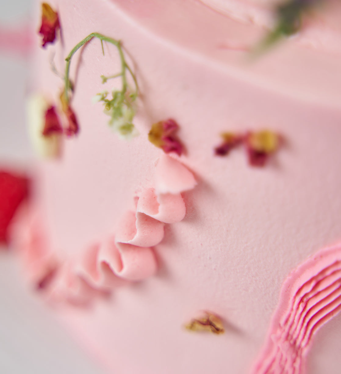 Pink Fruity and Floral Mini Two Tier Cake