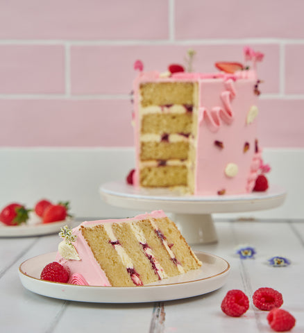 Pink Fruity and Floral Cake