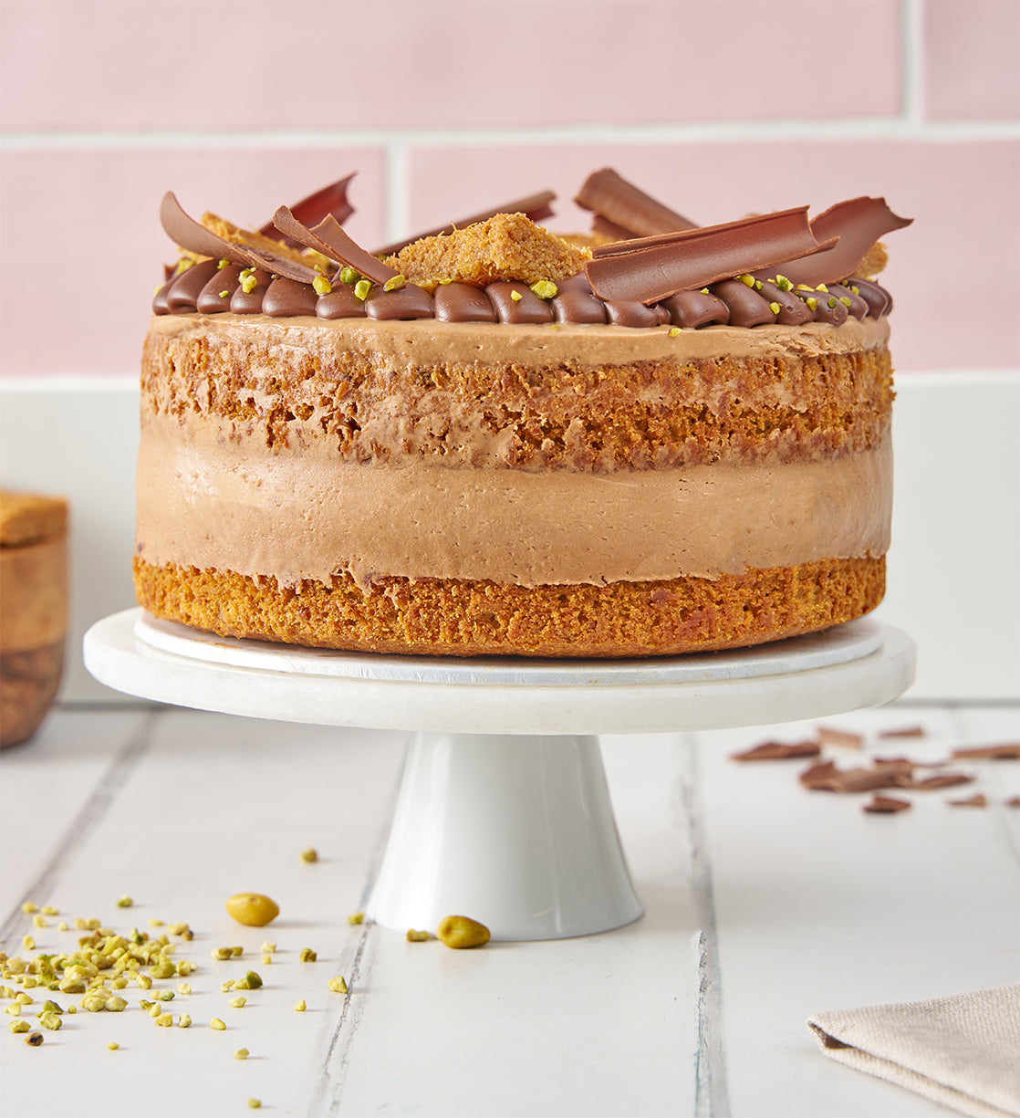 Chocolate Pistachio Kunafa Nationwide Cake