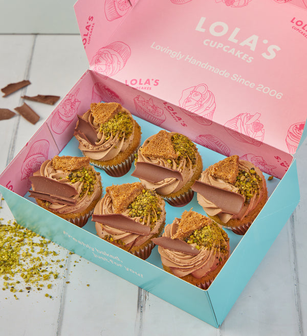 Chocolate and Pistachio Kunafa Cupcake Box