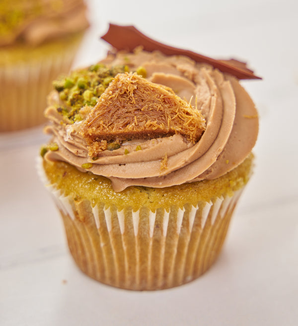 Chocolate and Pistachio Kunafa Cupcake Box