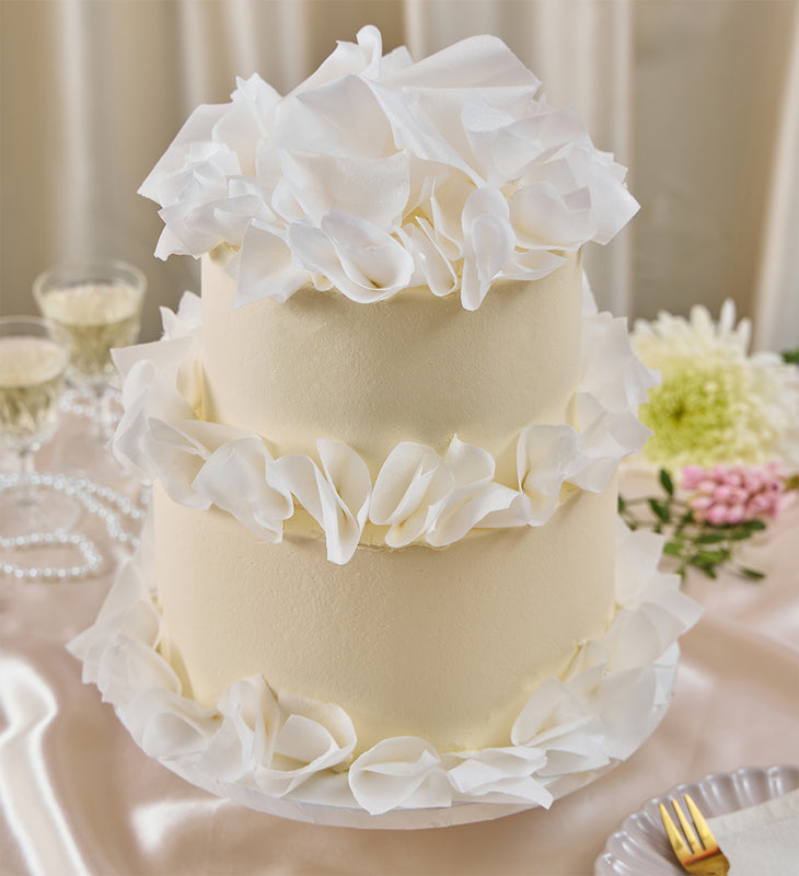 Ivory Silk Two Tier Cake