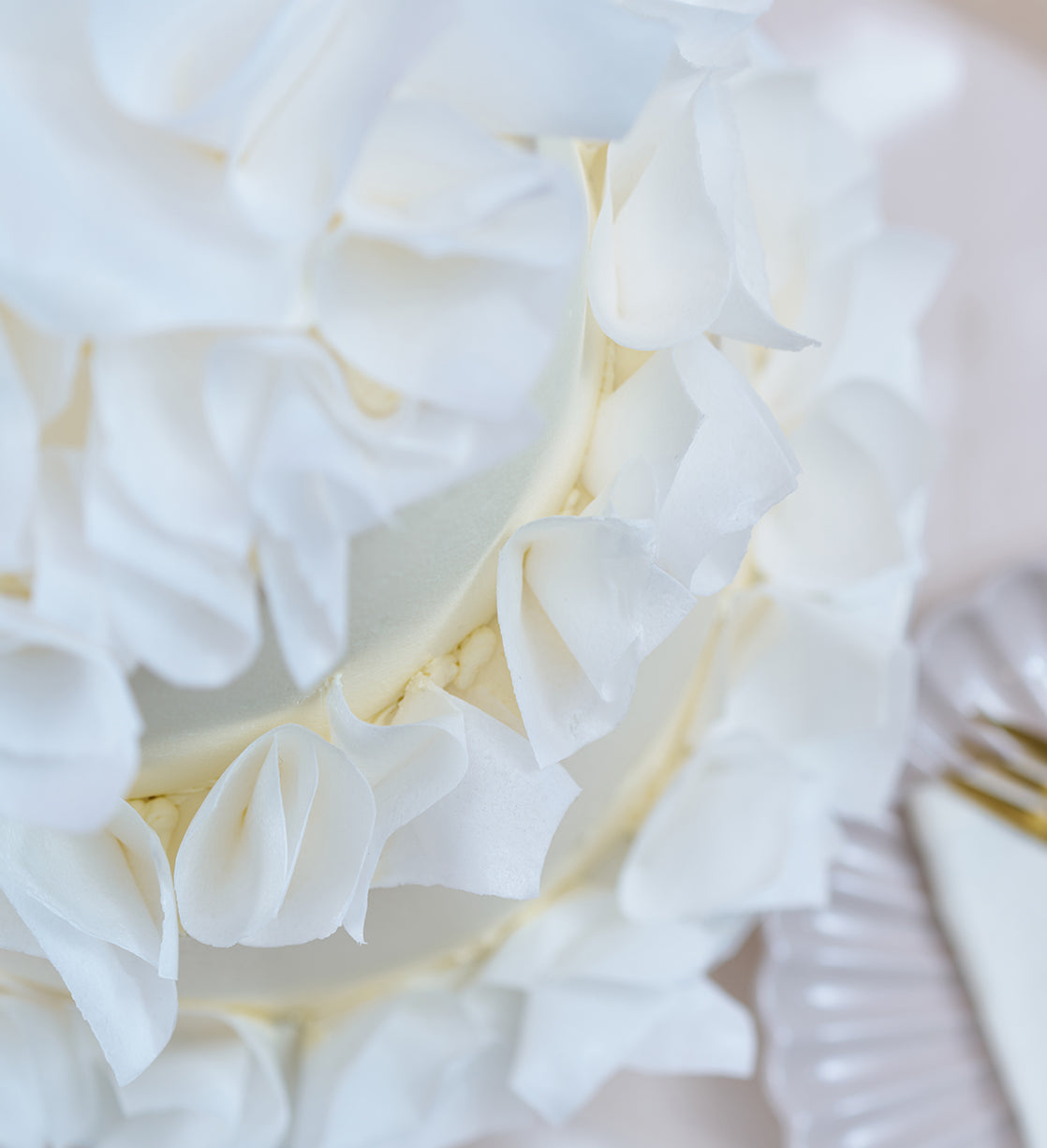 Ivory Silk Two Tier Cake