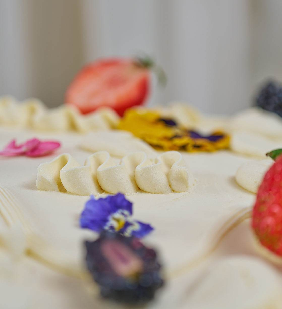 Fruity and Floral Sheet Cake